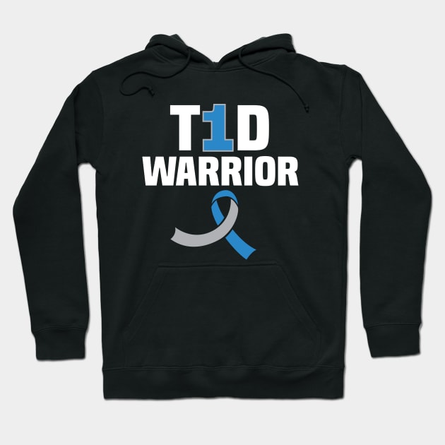 Support T1d WARRIOR diabetes blue Rainbow Type 1 Diabetes Awareness Hoodie by UNXart